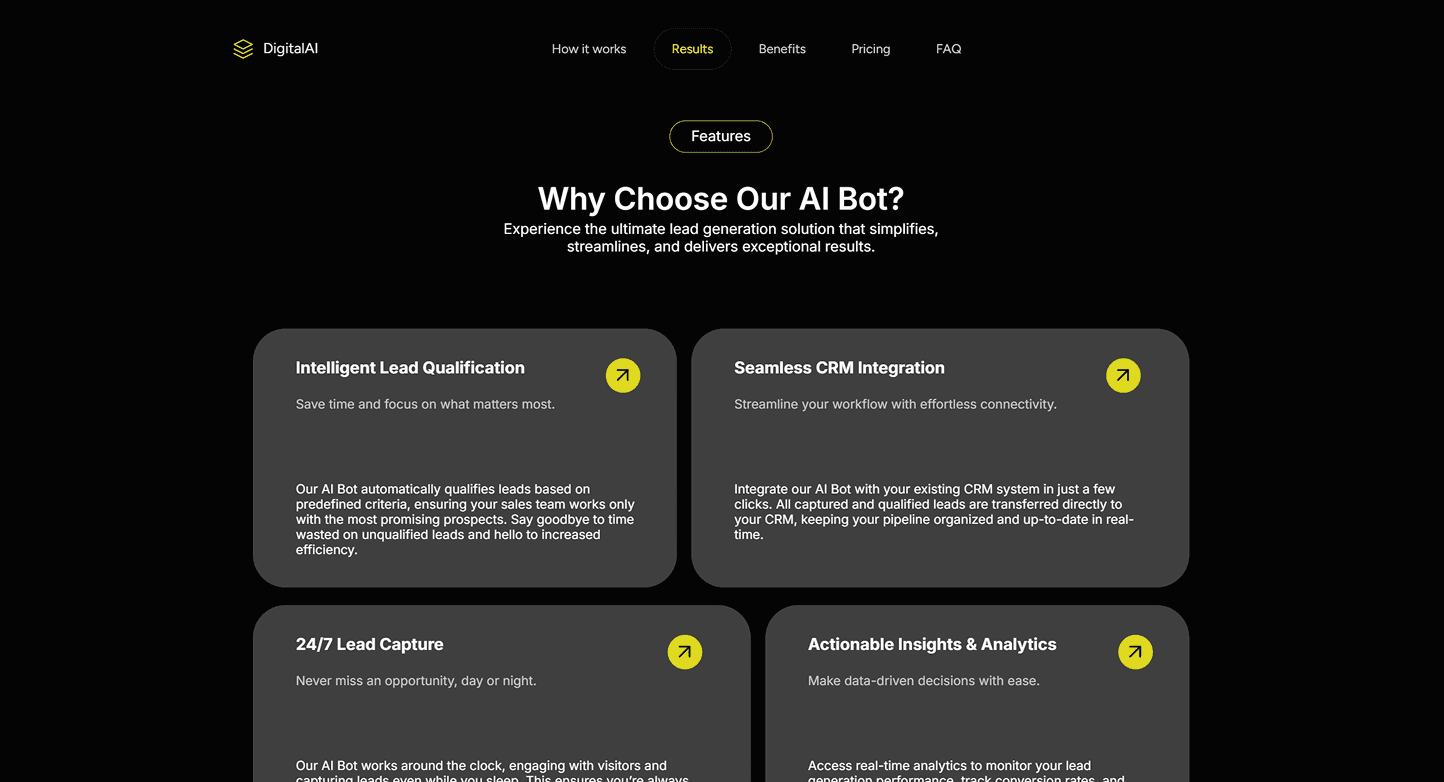 Why choose our AI Bot — feature grid