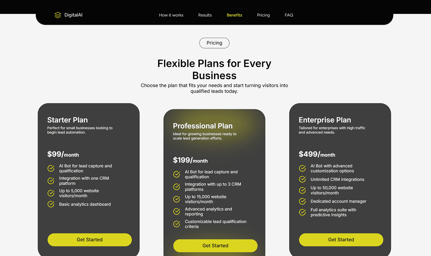 Flexible pricing plans for every business