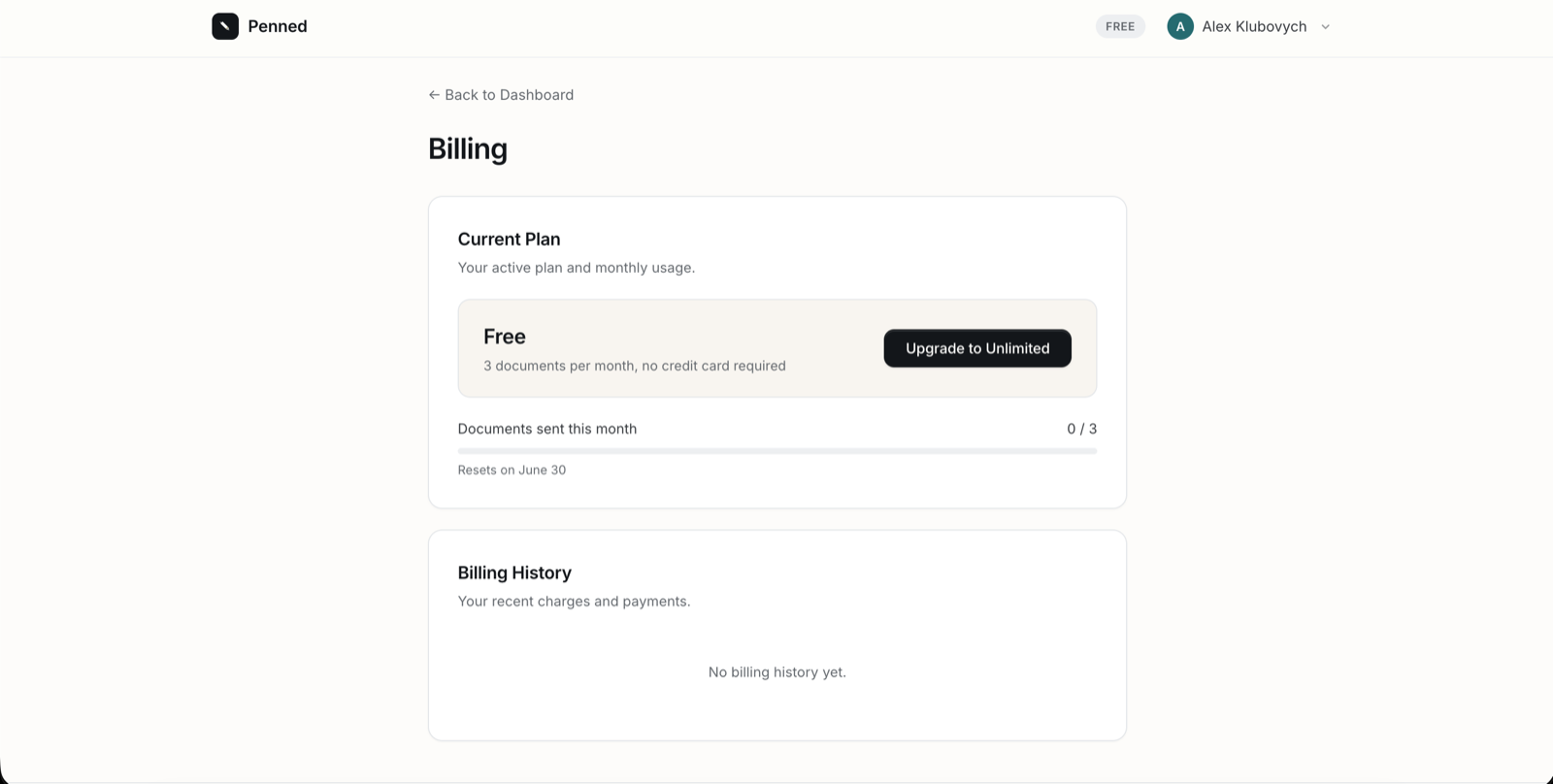 Billing and monthly plan usage